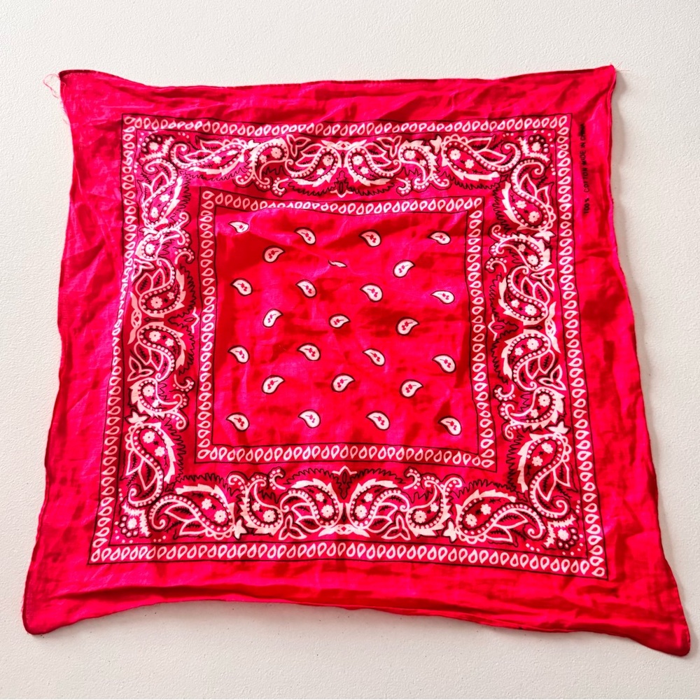 Pinky Red Paisley Bandana Scarf
